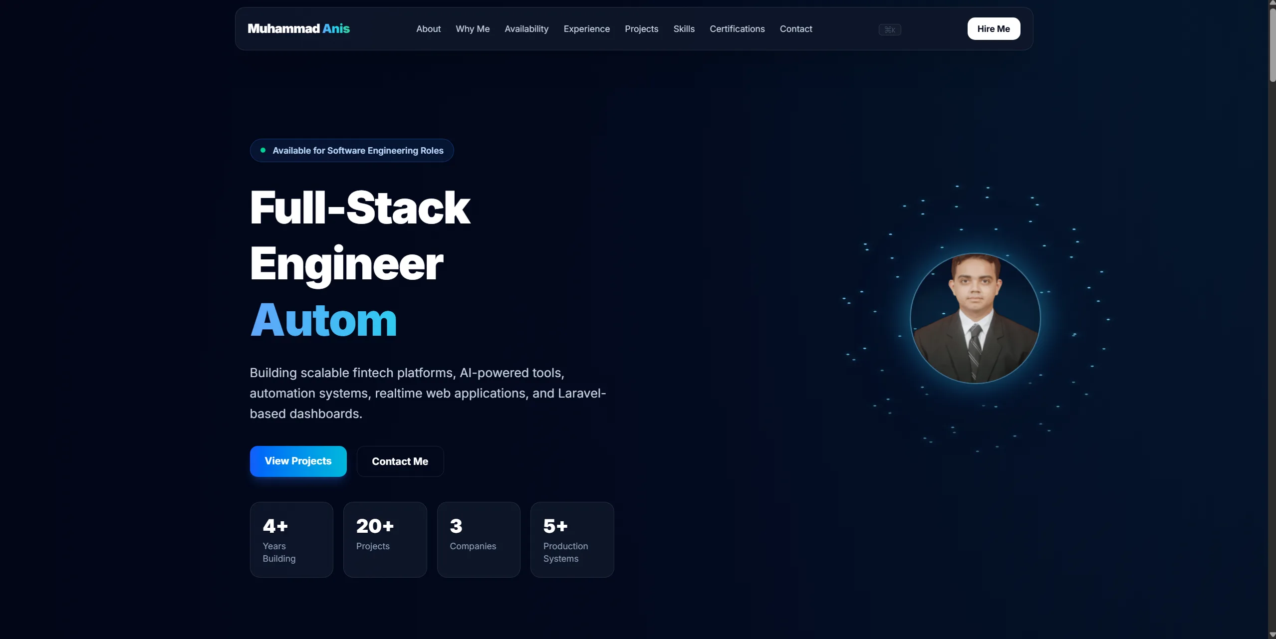 Personal Portfolio Website screenshot