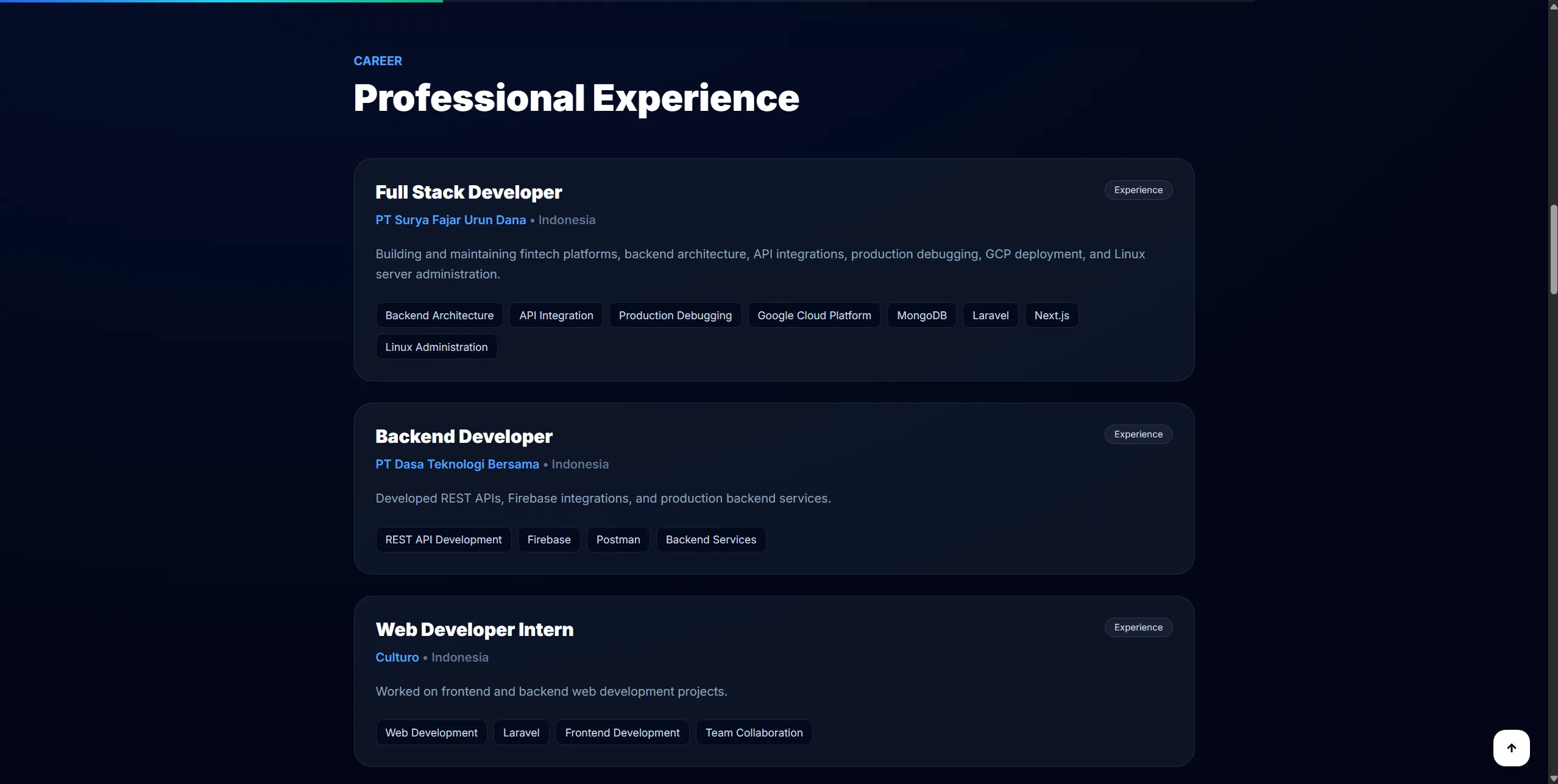 Personal Portfolio Website screenshot