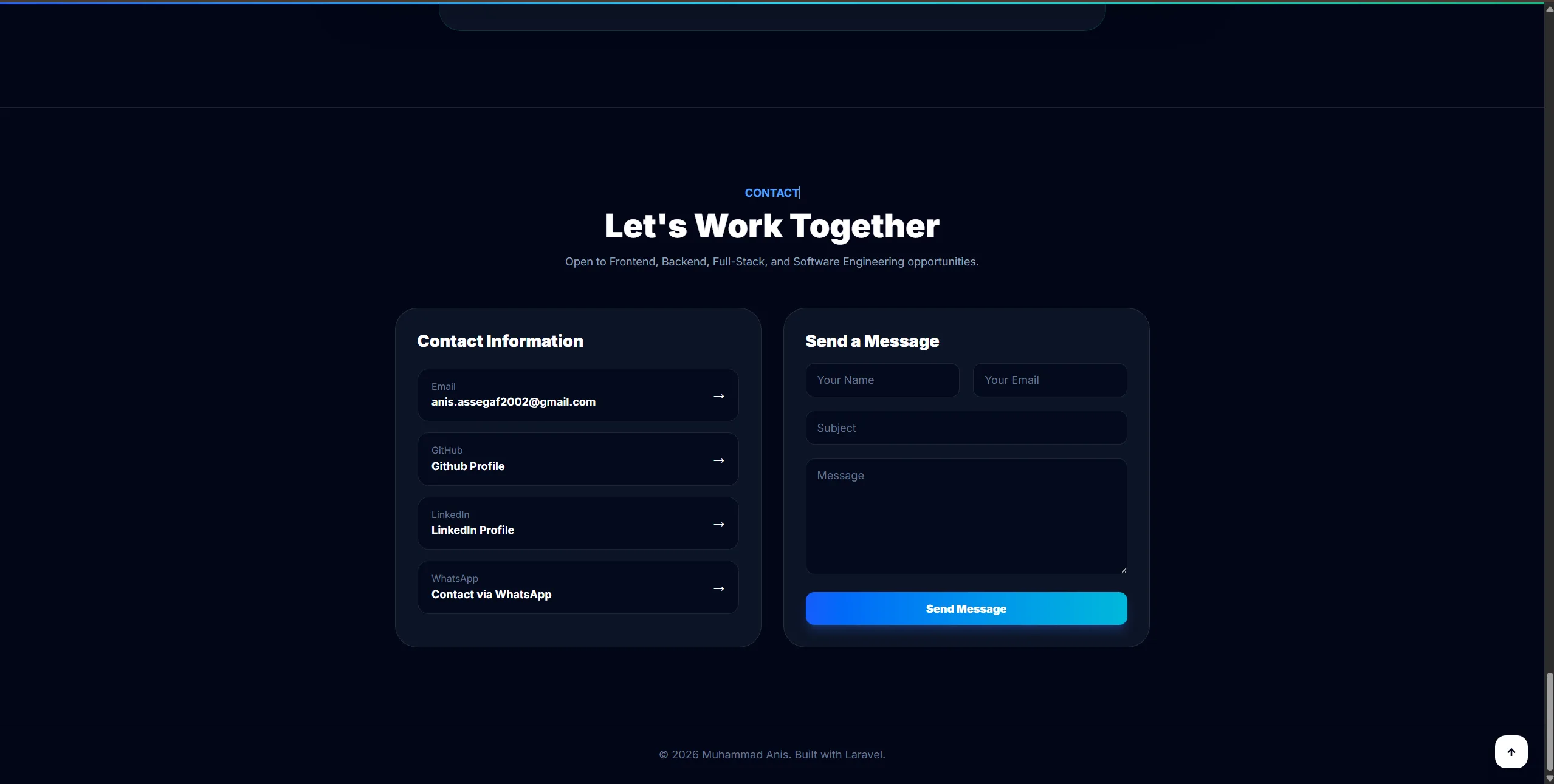 Personal Portfolio Website screenshot