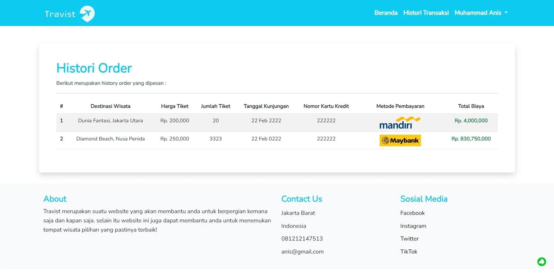 Travist screenshot